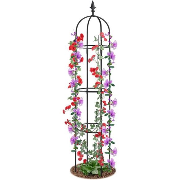 Garden Trellis for Climbing Plants Tower Obelisk Garden Trellis 6ft Tall Plant - Picture 1 of 7